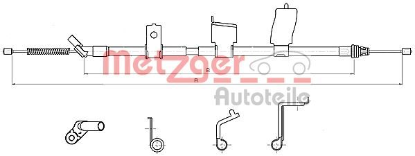 METZGER 17.0325 Cable Pull, parking brake