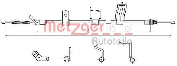 METZGER 17.0328 Cable Pull, parking brake