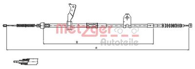 Cable Pull, parking brake METZGER 17.1482