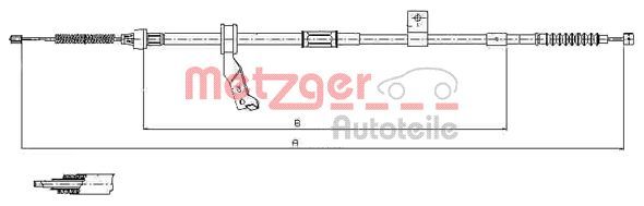 METZGER 17.1483 Cable Pull, parking brake