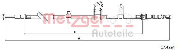 METZGER 17.4224 Cable Pull, parking brake