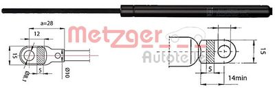 Gas Spring, boot/cargo area METZGER 2110283