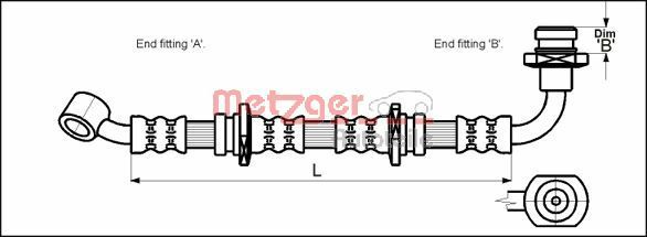 METZGER 4110071 Brake Hose