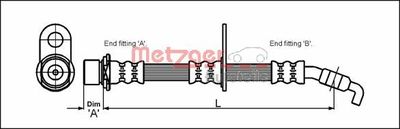 Brake Hose METZGER 4112199