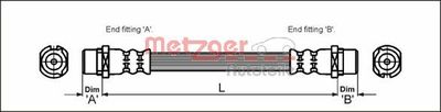 Brake Hose METZGER 4112824