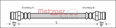 Brake Hose METZGER 4114010