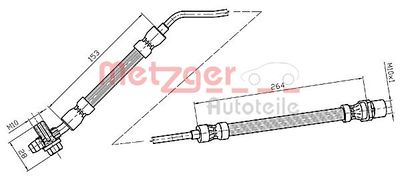 Brake Hose METZGER 4116217