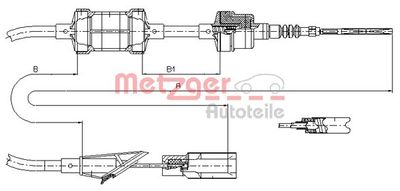 Cable Pull, clutch control METZGER 412.11