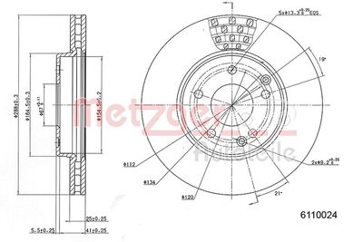 Brake Disc METZGER 6110024