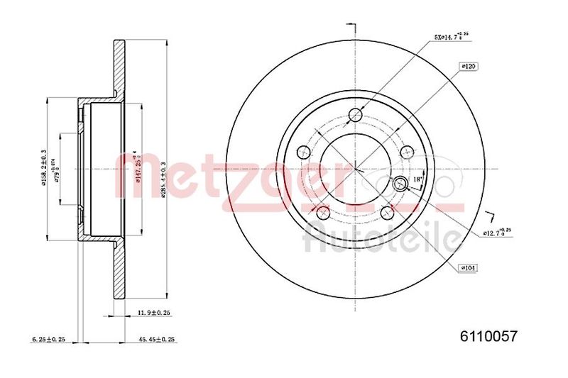 METZGER 6110057 Brake Disc