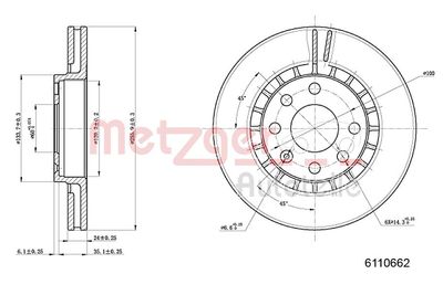 Brake Disc METZGER 6110062