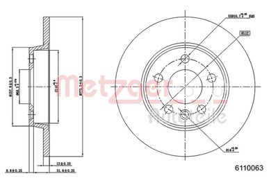 Brake Disc METZGER 6110063