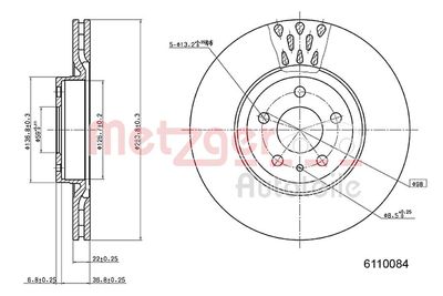 Brake Disc METZGER 6110084