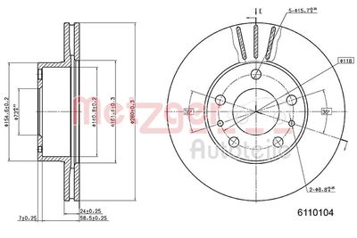 Brake Disc METZGER 6110104