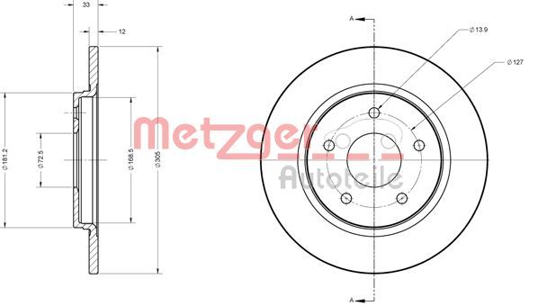 METZGER 6110120 Brake Disc