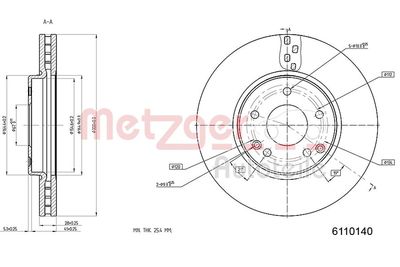 Brake Disc METZGER 6110140