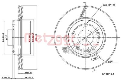 Brake Disc METZGER 6110141