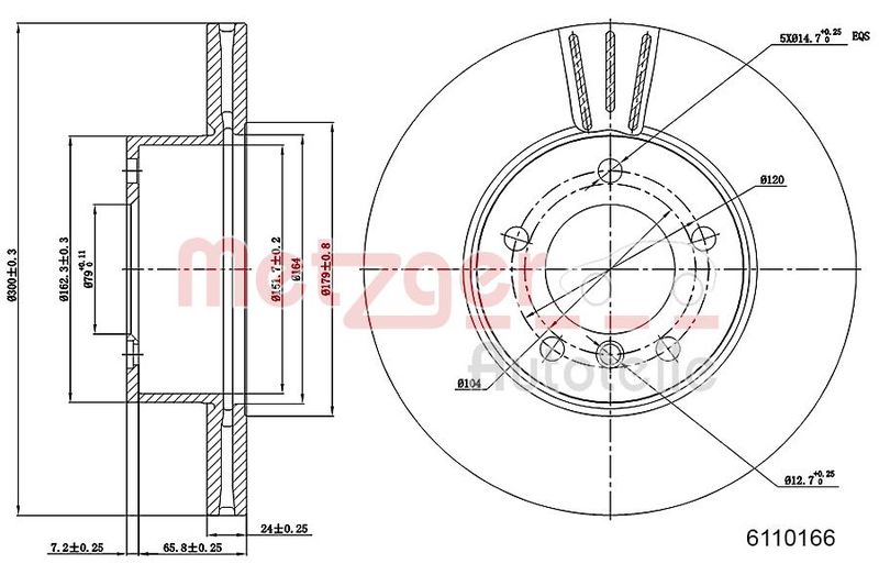 METZGER 6110166 Brake Disc