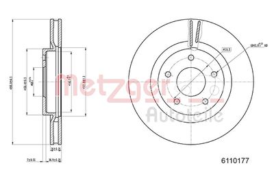 Brake Disc METZGER 6110177