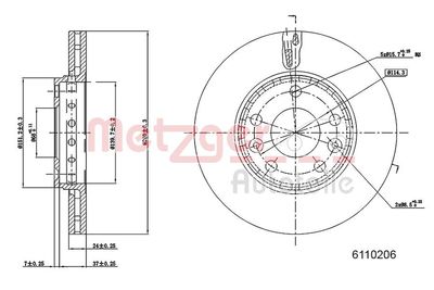 Brake Disc METZGER 6110206