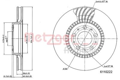 Brake Disc METZGER 6110222