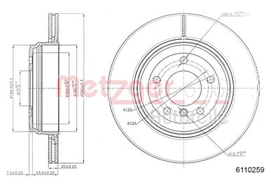 Brake Disc METZGER 6110259