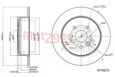 Brake Disc METZGER 6110272