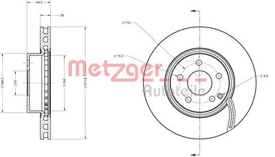 Brake Disc METZGER 6110304