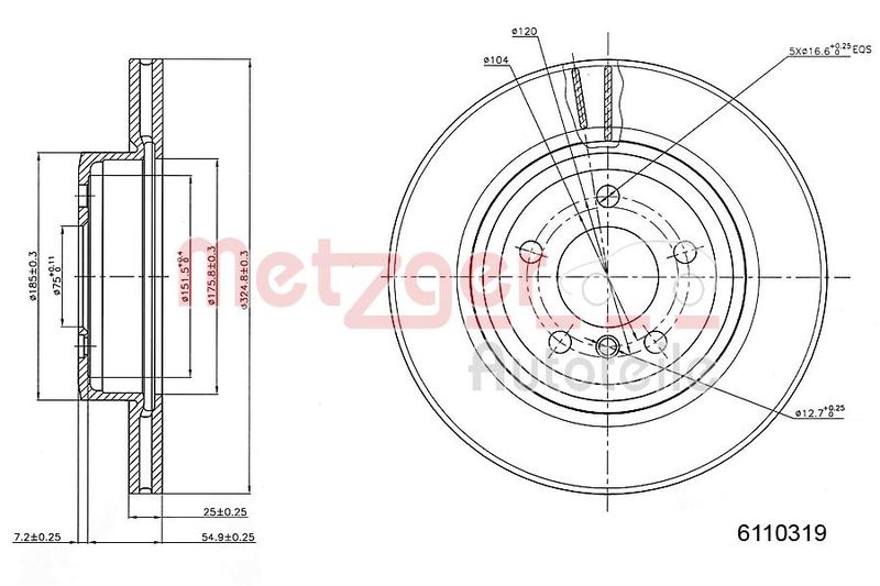 METZGER 6110319 Brake Disc