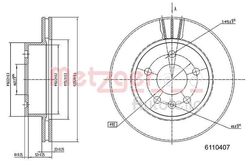 METZGER 6110407 Brake Disc