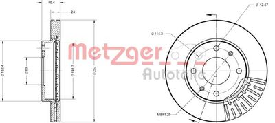 Brake Disc METZGER 6110433