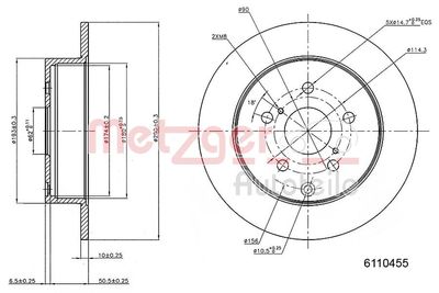 Brake Disc METZGER 6110455