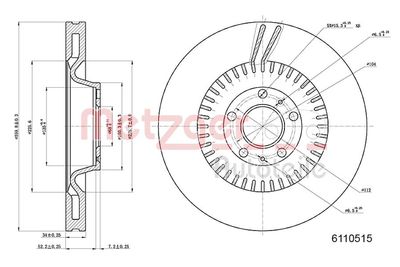 Brake Disc METZGER 6110515