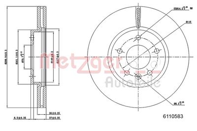 Brake Disc METZGER 6110583