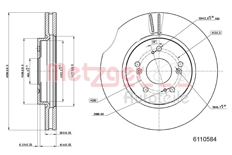 METZGER 6110584 Brake Disc