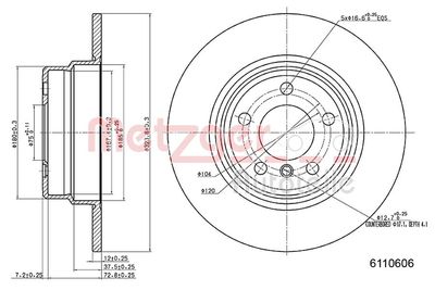 Brake Disc METZGER 6110606