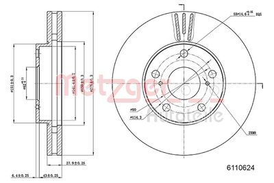 Brake Disc METZGER 6110624