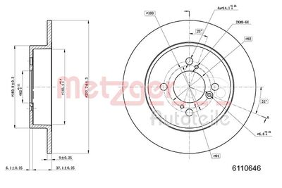 Brake Disc METZGER 6110646