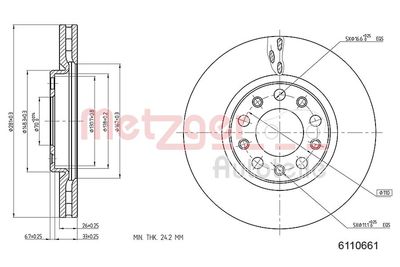 Brake Disc METZGER 6110661