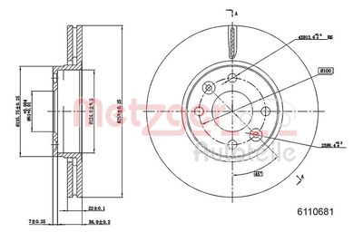 Brake Disc METZGER 6110681