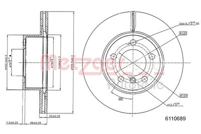 Brake Disc METZGER 6110689