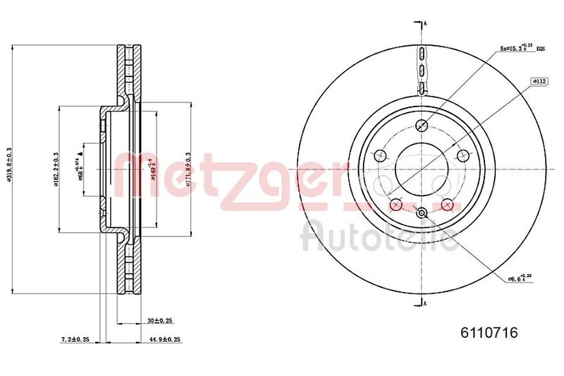 METZGER 6110716 Brake Disc