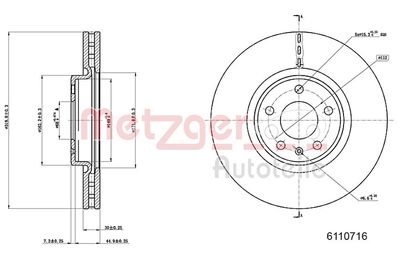 Brake Disc METZGER 6110716