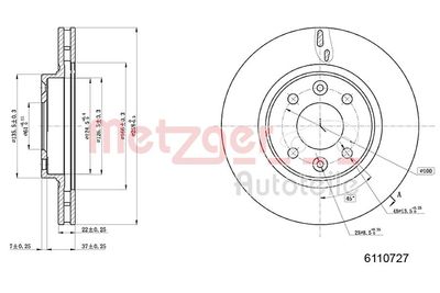 Brake Disc METZGER 6110727