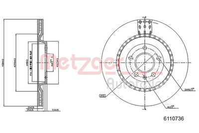 Brake Disc METZGER 6110736