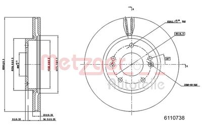 Brake Disc METZGER 6110738