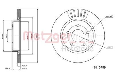 Brake Disc METZGER 6110759