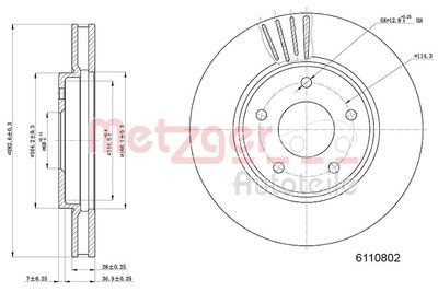 Brake Disc METZGER 6110802