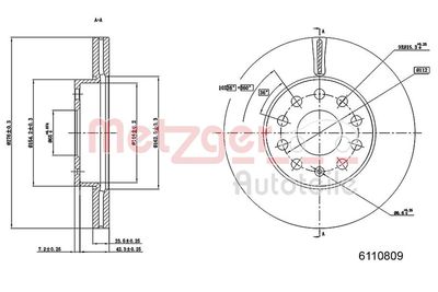 Brake Disc METZGER 6110809