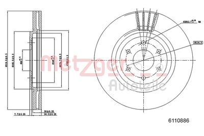 Brake Disc METZGER 6110886